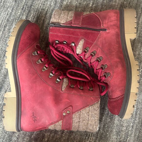 Bos & Co Angus Boots, Size 40 (US size 9), red seude - Picture 2 of 8